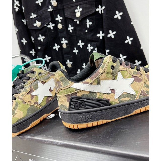 BAPE STA系列球鞋 猿人聯名情侶款運動鞋 經典的BAPE迷彩紋理 dx3581